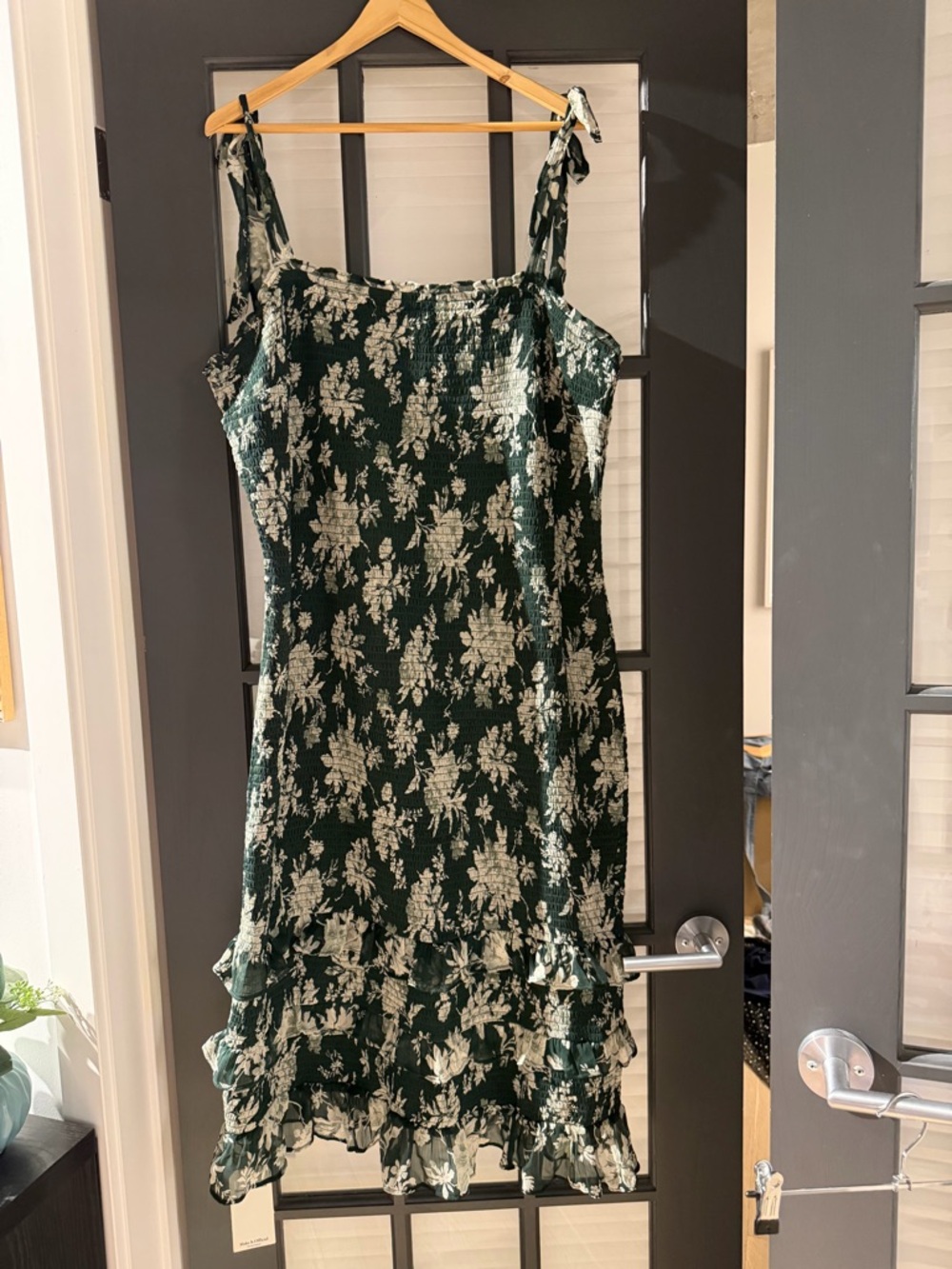 Abercrombie Green Floral Tie-Shoulder Sundress, size XXXL